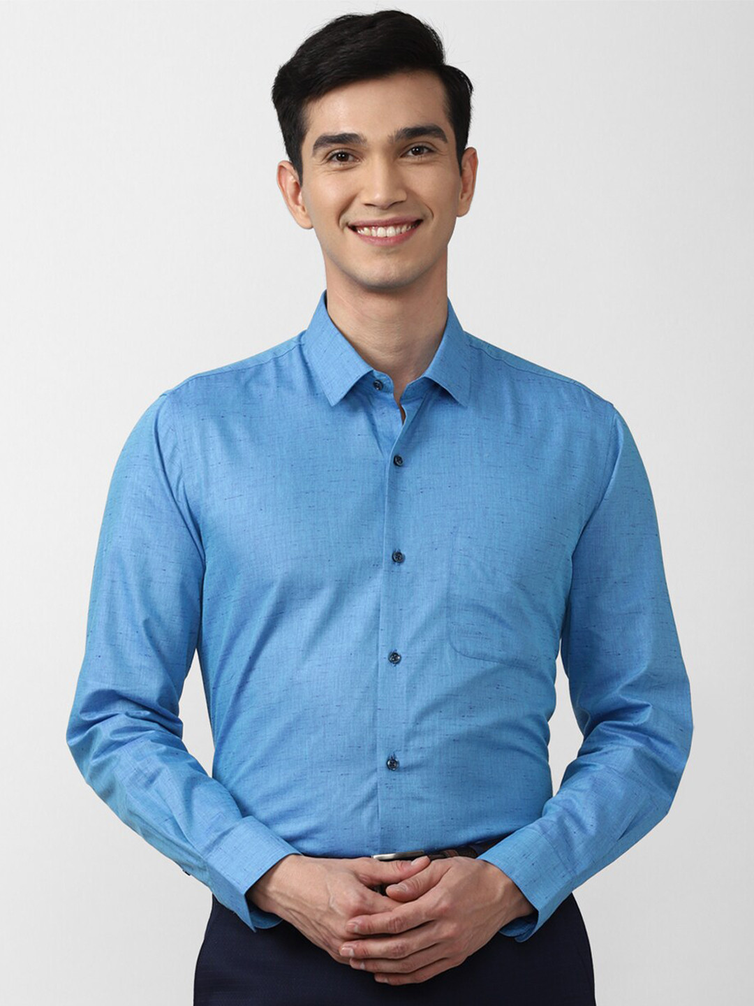 

Peter England Men Blue Formal Shirt