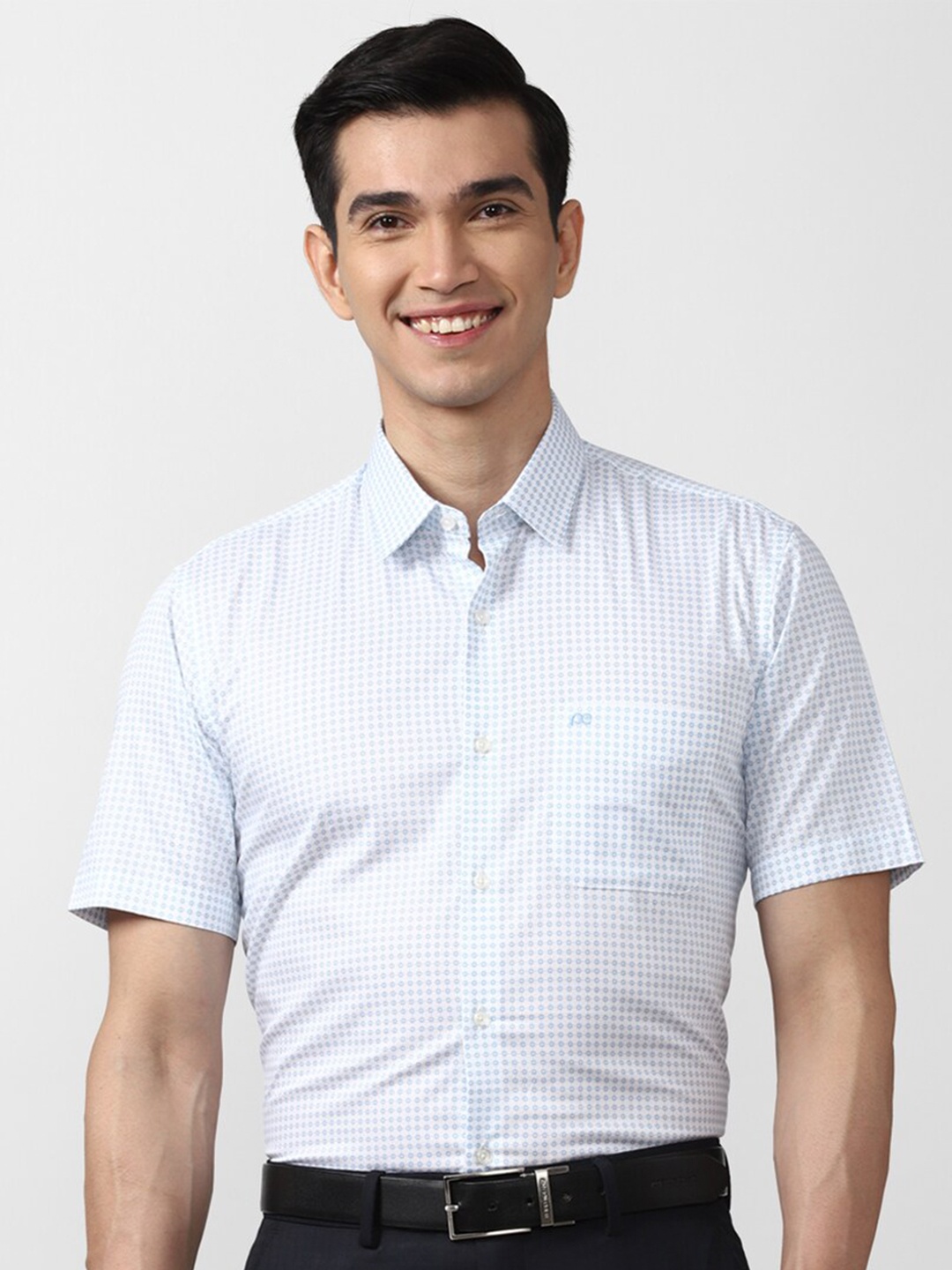 

Peter England Men White Printed Pure Cotton Formal Shirt