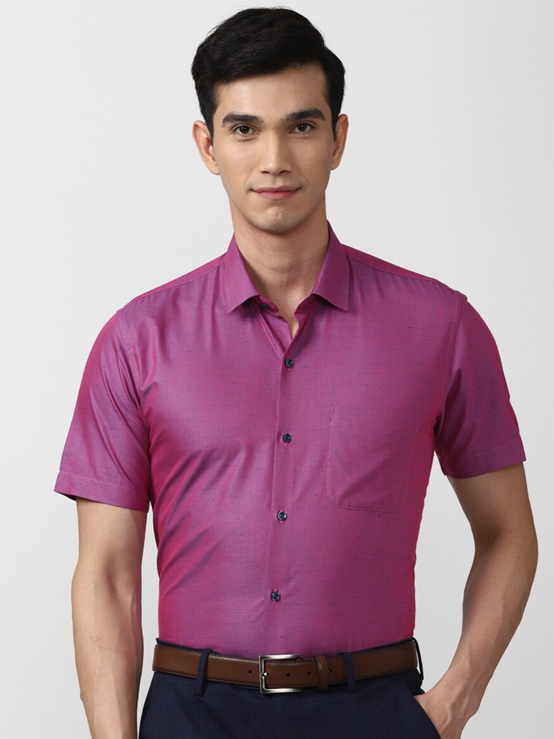 

Peter England Men Purple Slim Fit Formal Shirt