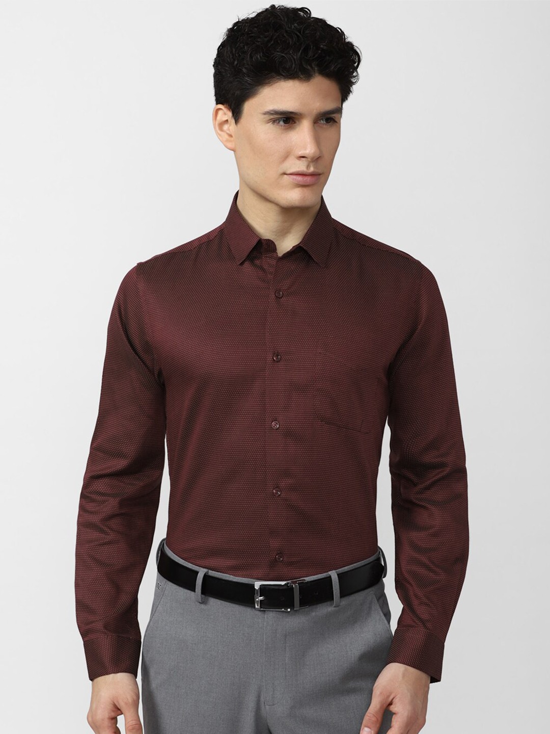

Peter England Men Maroon Slim Fit Formal Shirt