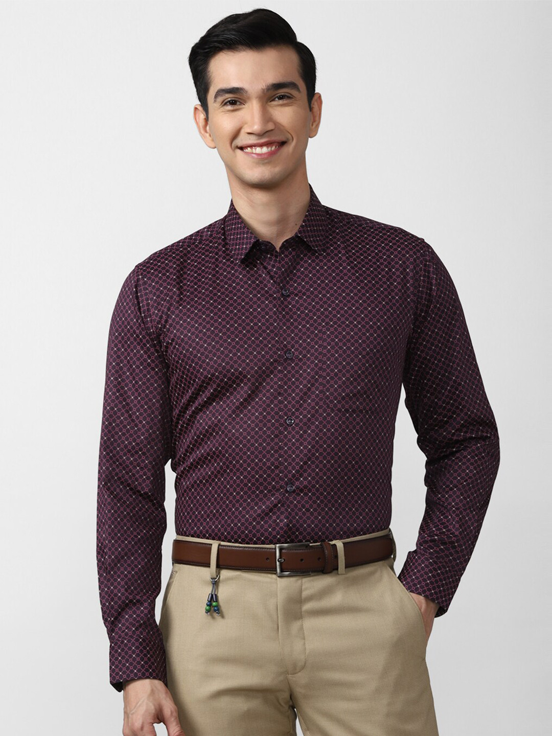 

Peter England Men Brown Printed Formal Cotton Shirt