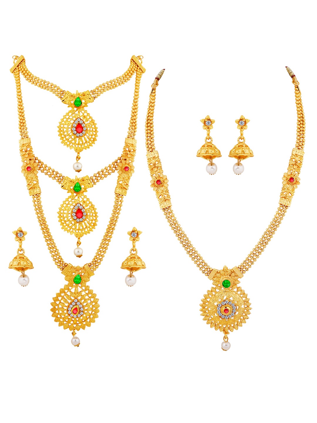 

Silver Shine Set of 2 Gold Plated Layered Jewellery Set