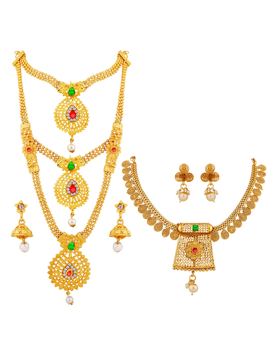

Silver Shine Set Of 2 Gold-Plated Gold-Toned Jewellery Set