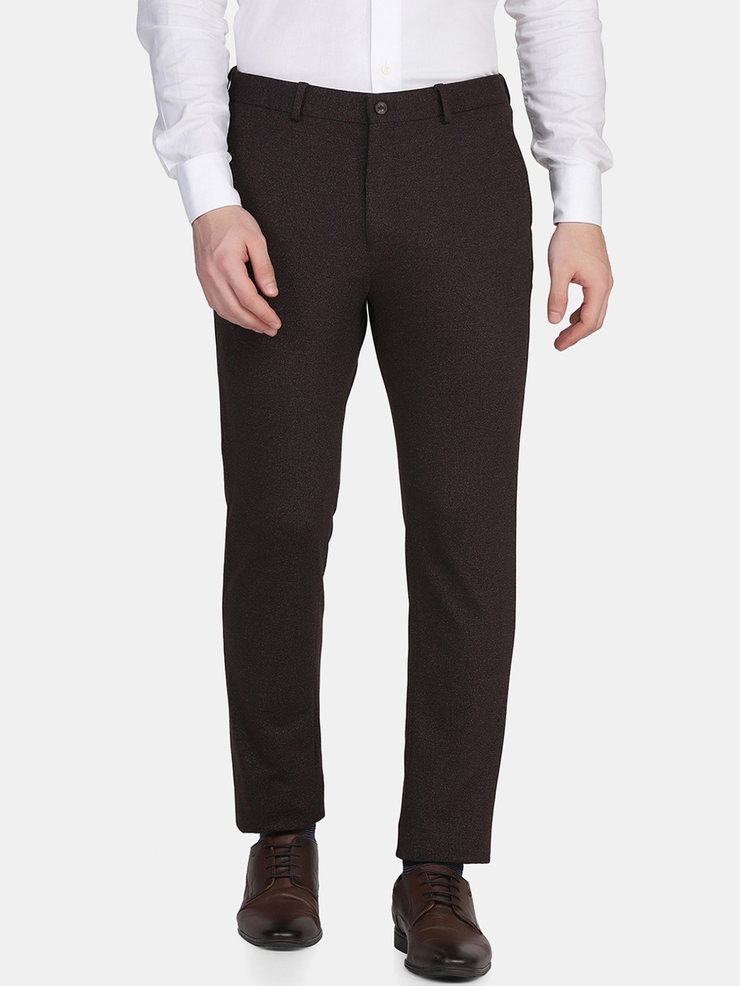 

Blackberrys Men Maroon Slim Fit Low-Rise Trousers