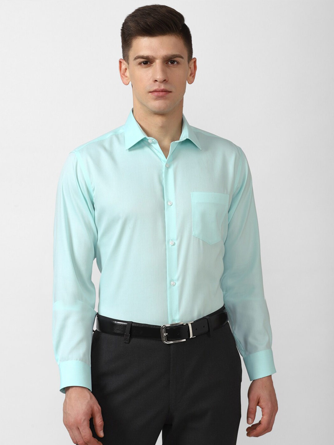 

Van Heusen Men Blue Formal Cotton Shirt