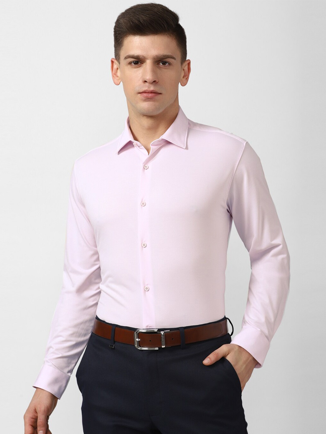 

Van Heusen Men Pink Slim Fit Formal Cotton Shirt