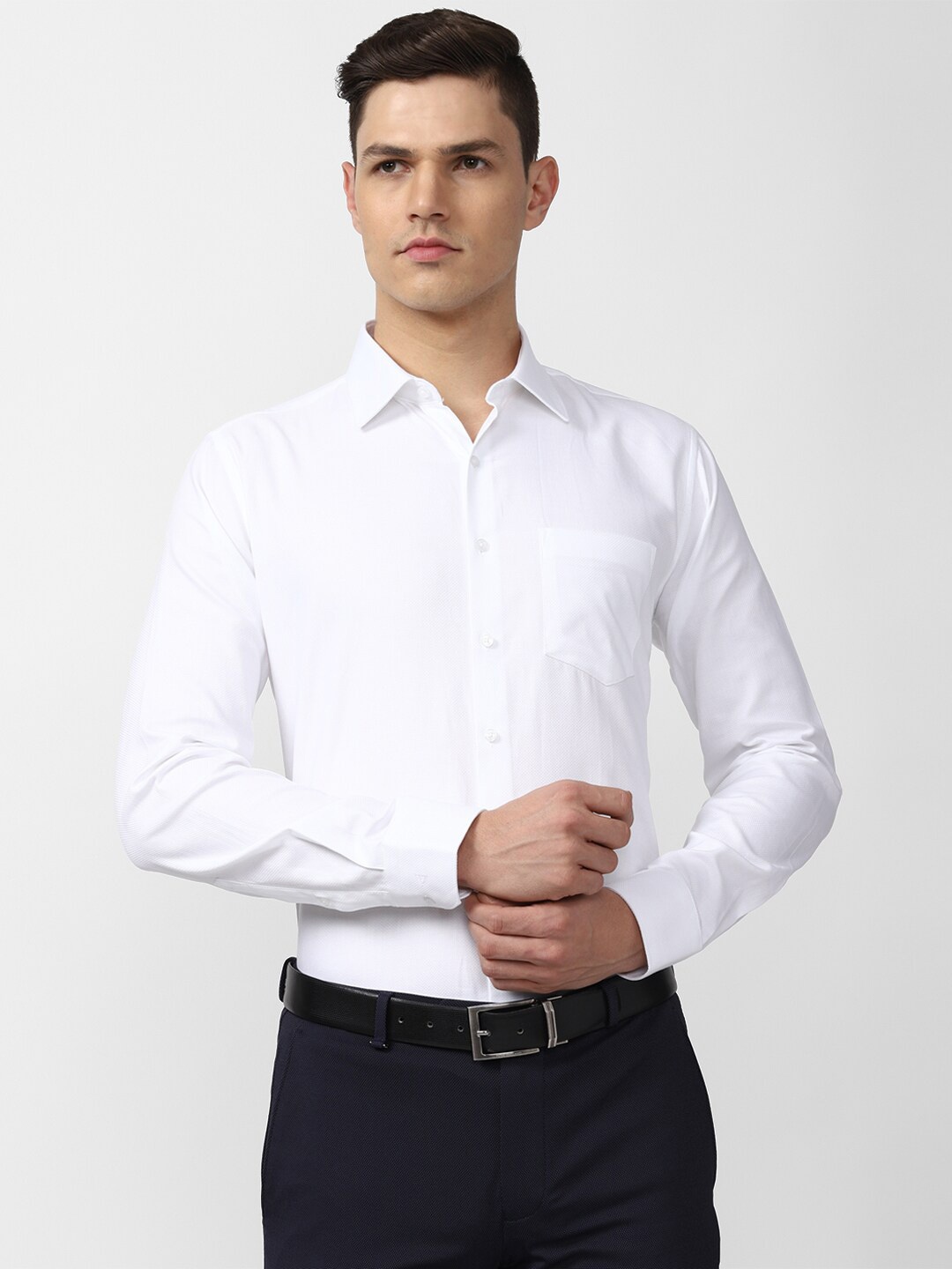 

Van Heusen Men White Slim Fit Formal Cotton Shirt