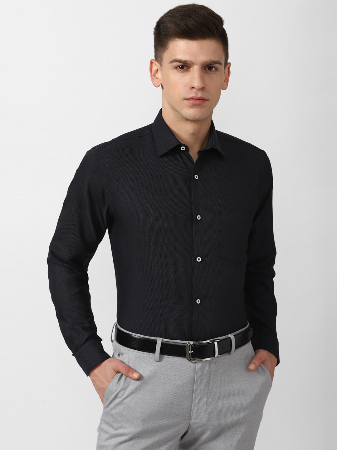

Van Heusen Men Black Formal Cotton Shirt