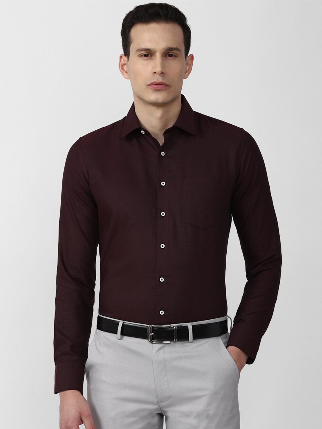 

Van Heusen Men Brown Slim Fit Formal Cotton Shirt