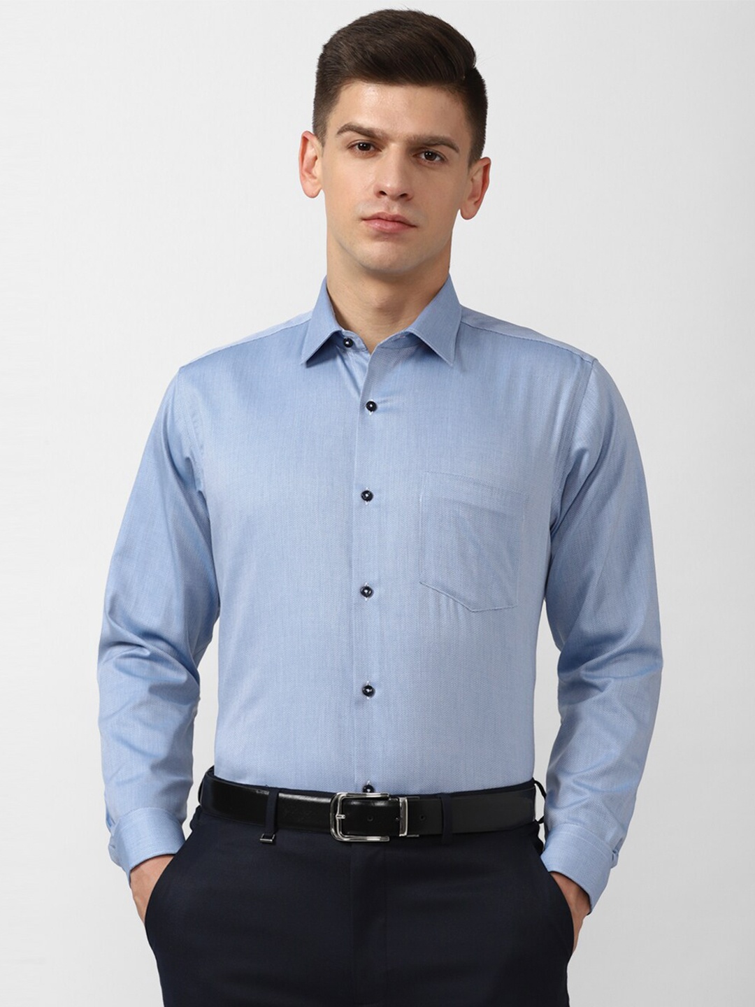 

Van Heusen Men Blue Formal Cotton Shirt