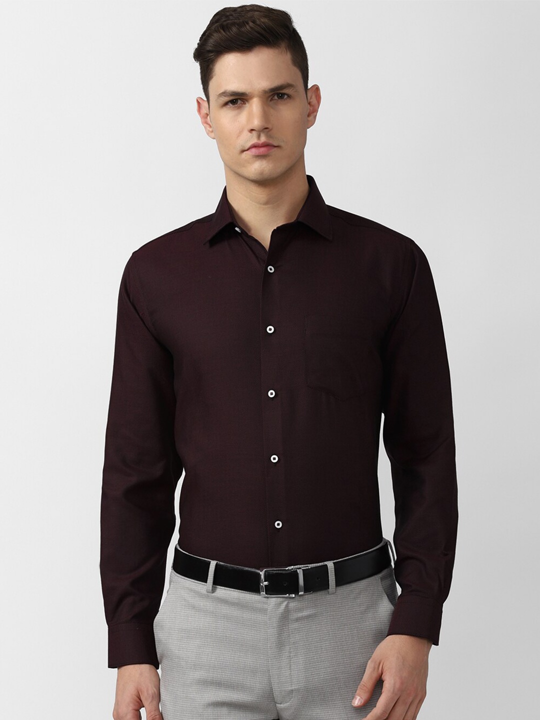 

Van Heusen Men Brown Formal Cotton Shirt