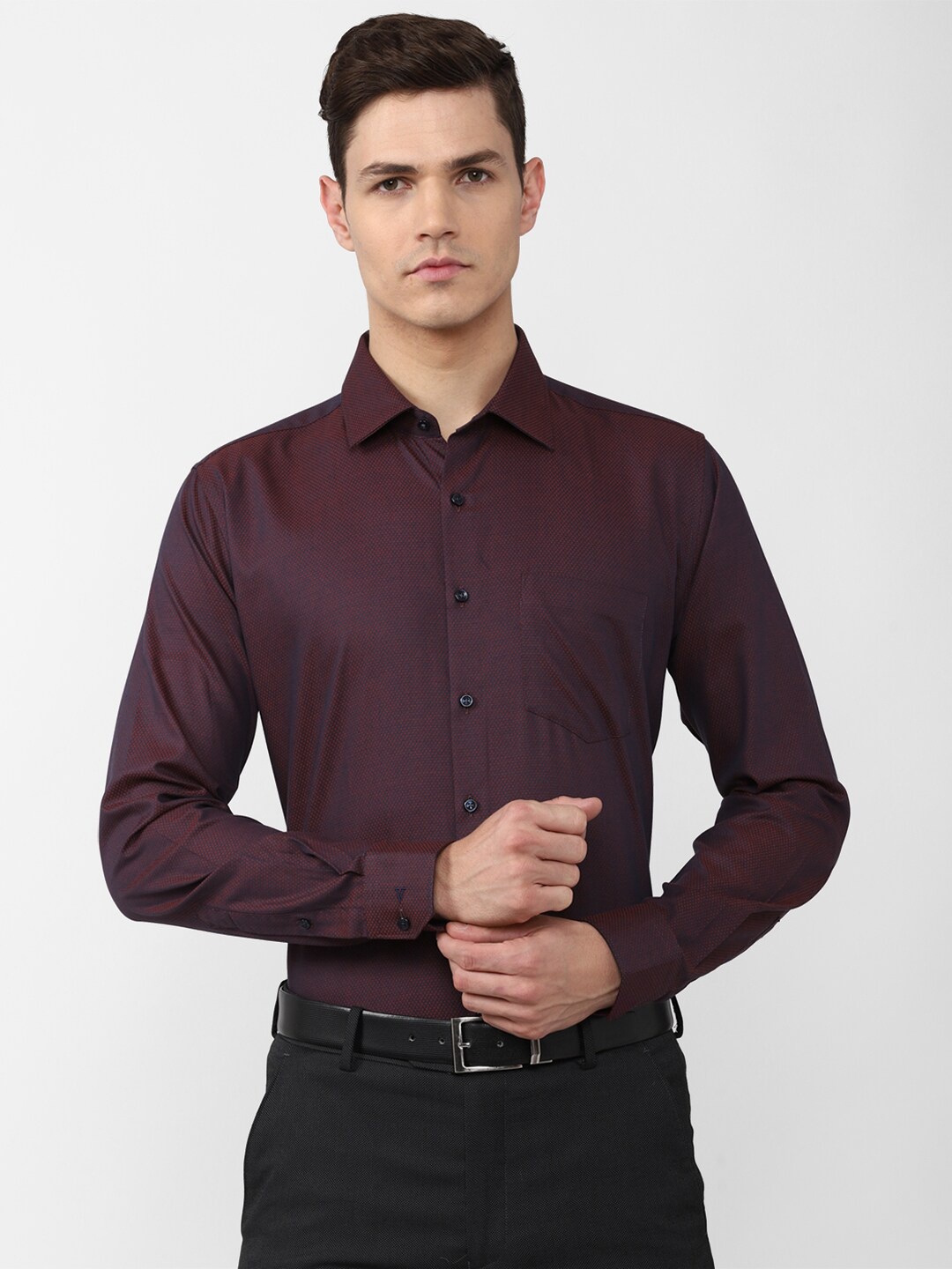 

Van Heusen Men Brown Slim Fit Formal Cotton Shirt