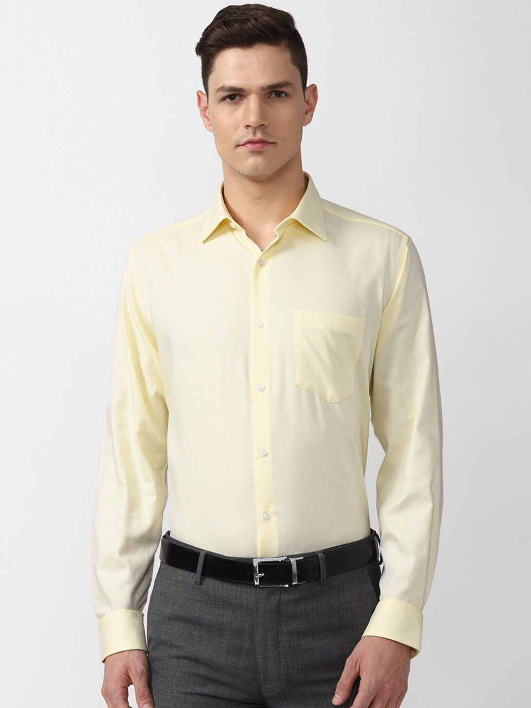 

Van Heusen Men Yellow Formal Cotton Shirt