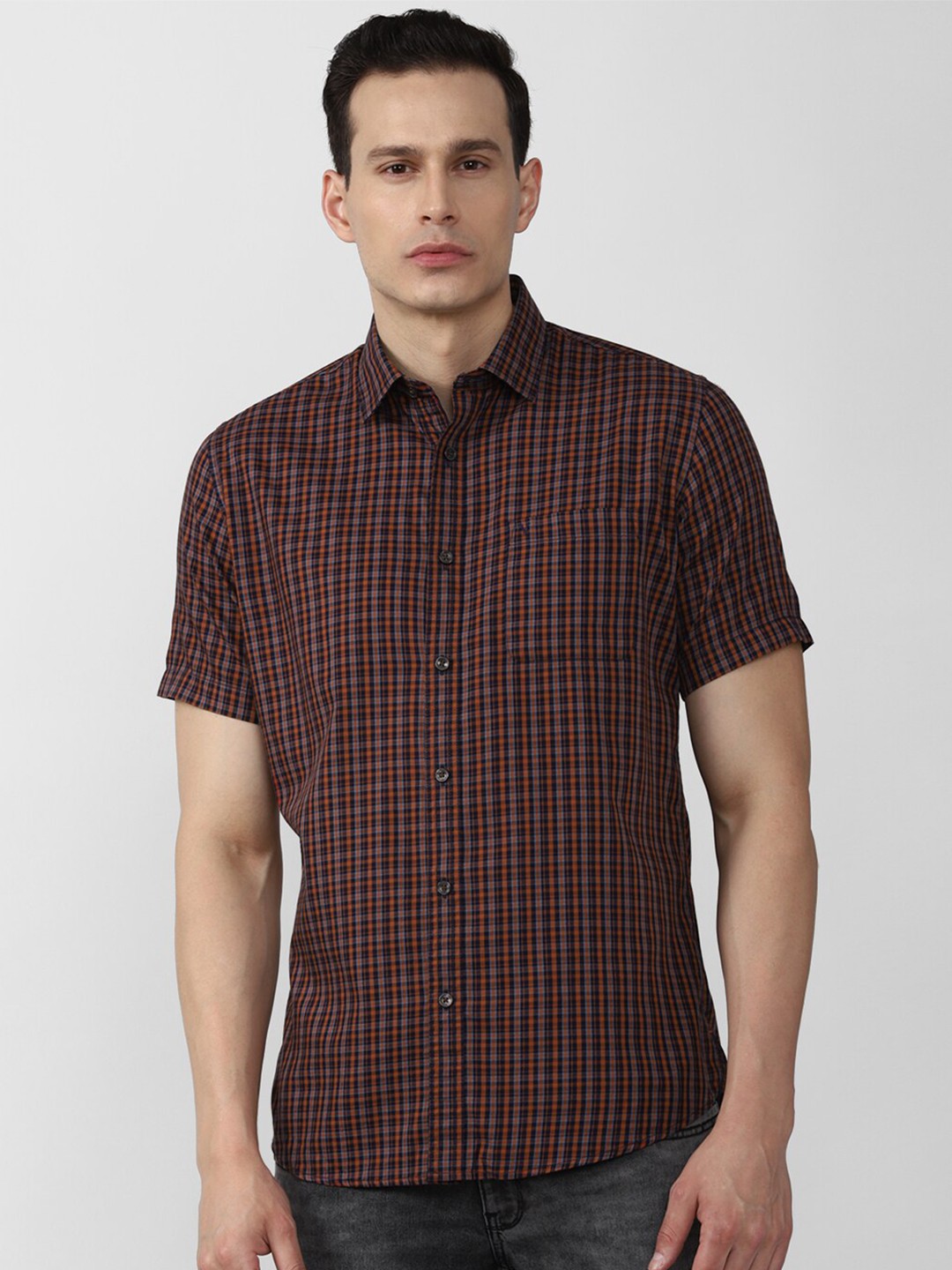 

Van Heusen Sport Men Brown Checked Slim Fit Cotton Casual Shirt