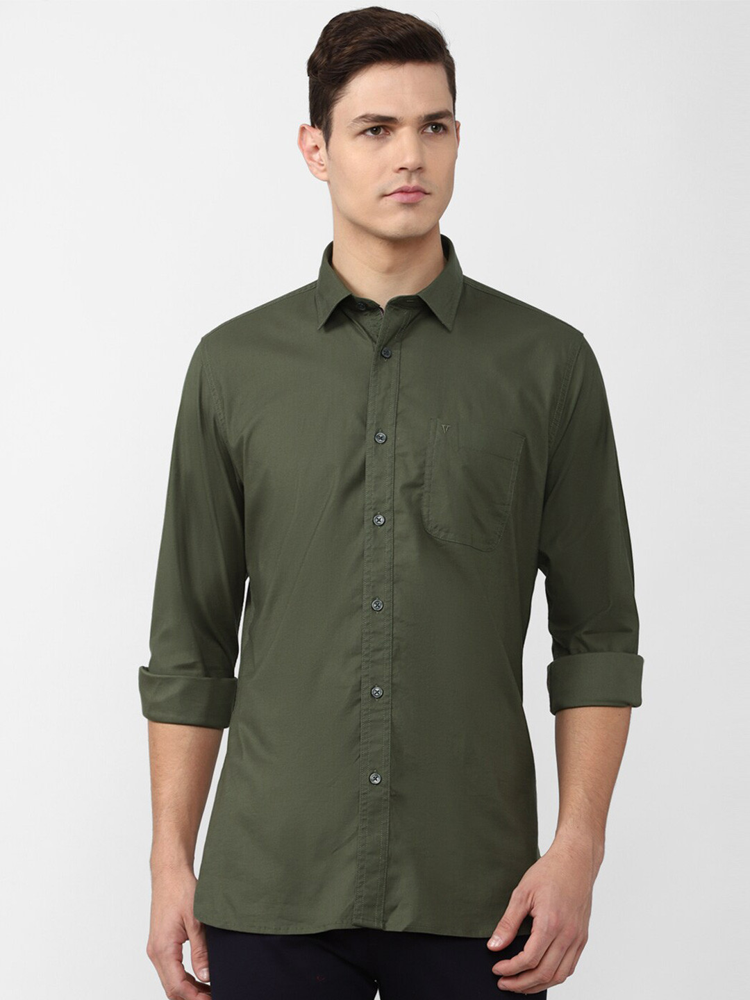 

Van Heusen Sport Men Olive Green Slim Fit Casual Shirt