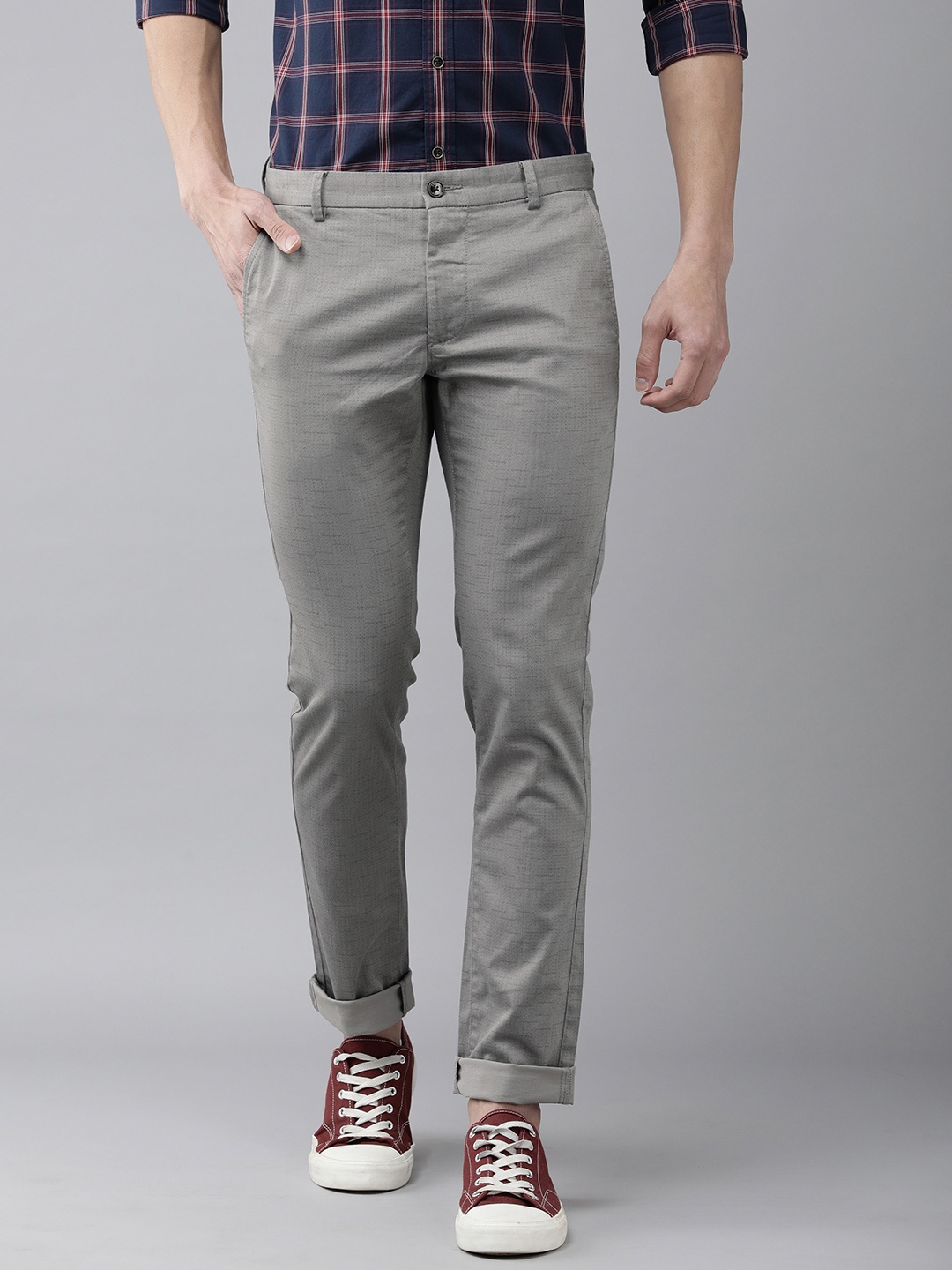 

Arrow Sport Men Grey Printed Original Slim Fit Trousers