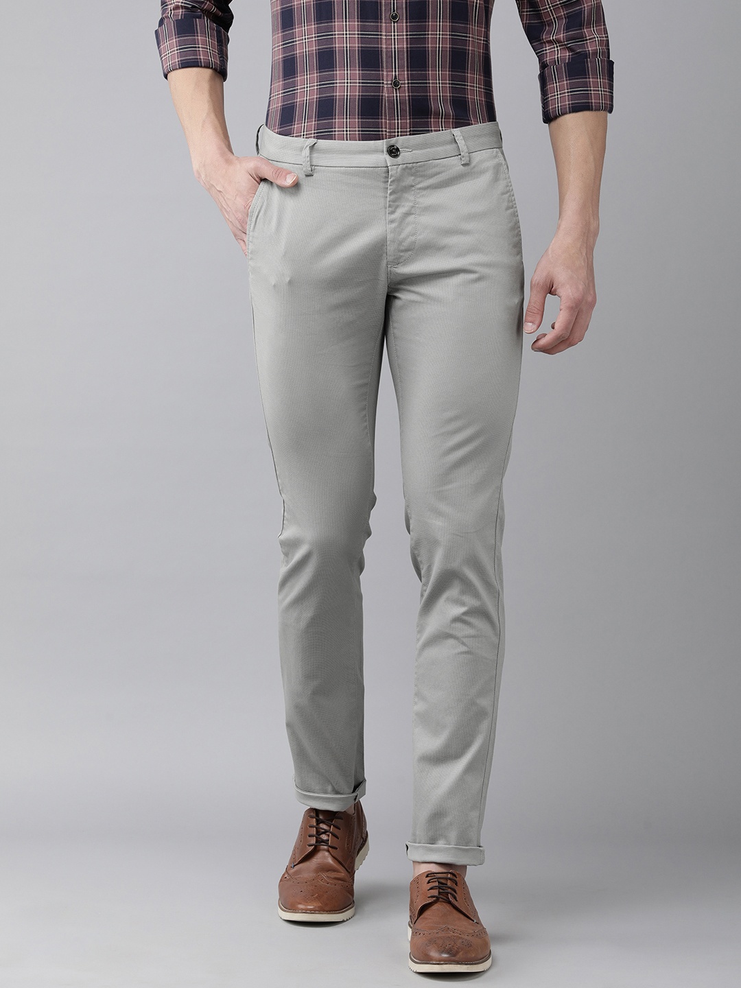

Arrow Sport Men Olive Green Printed Slim Fit Chinos