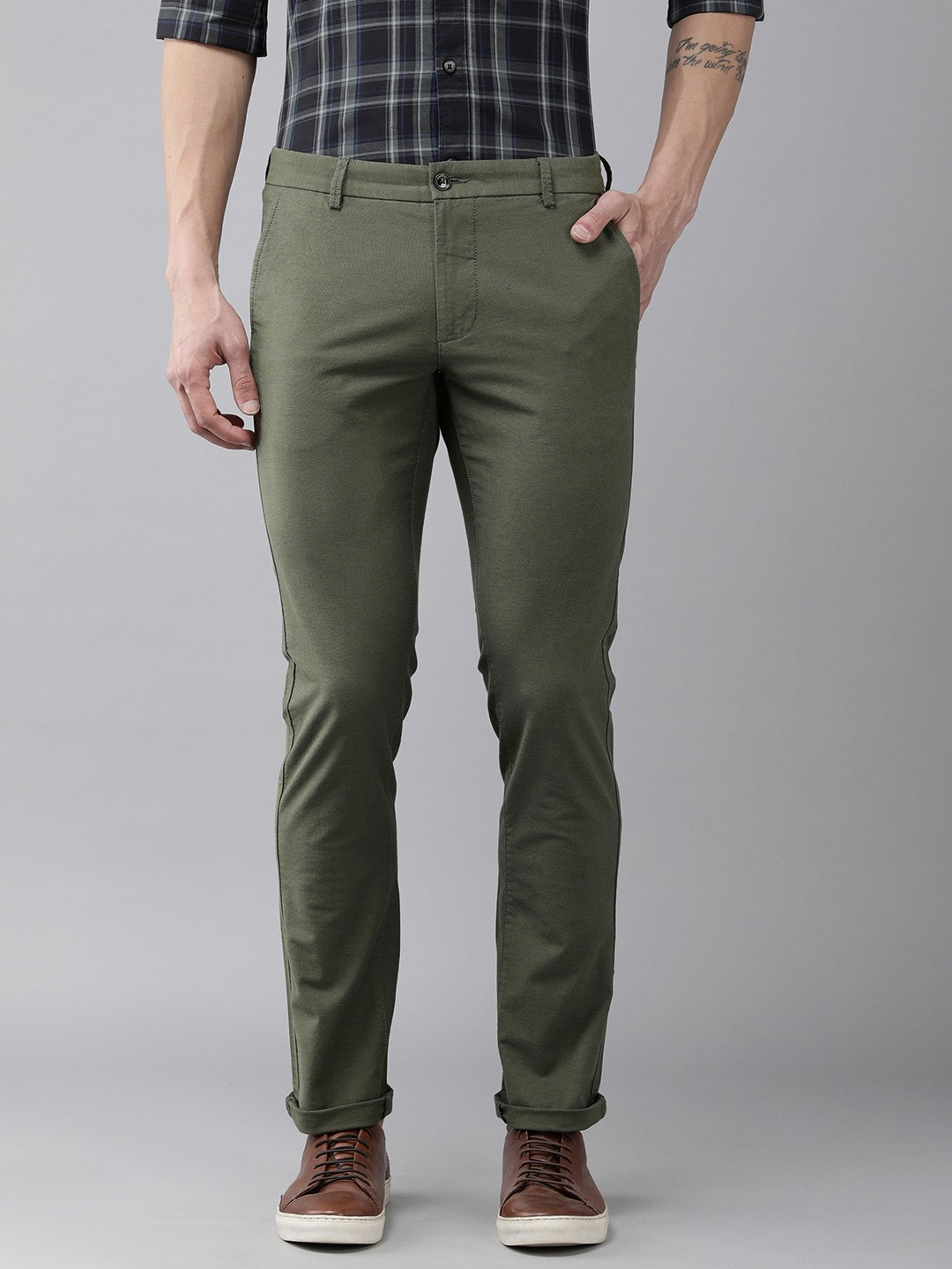 

Arrow Sport Men Olive Green Original Slim Fit Trousers