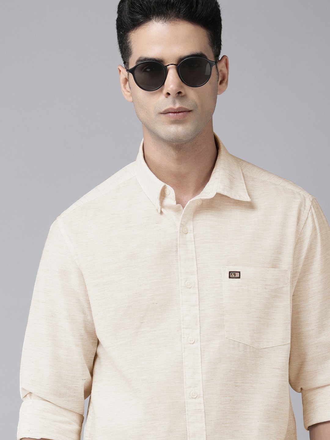 

Arrow Sport Men Beige Manhattan Slim Fit Solid Casual Shirt