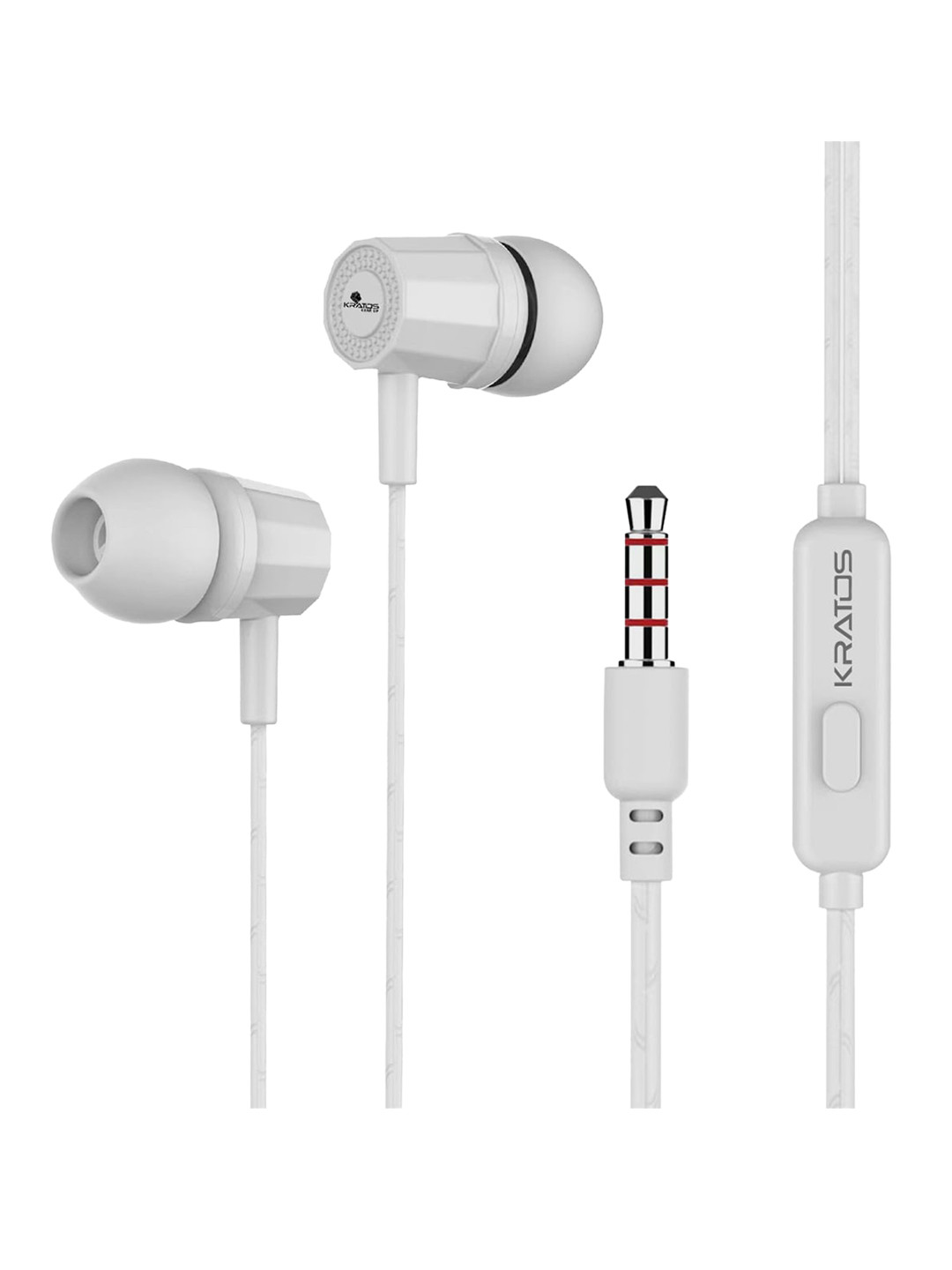 

Kratos White Solid Wired Earphone