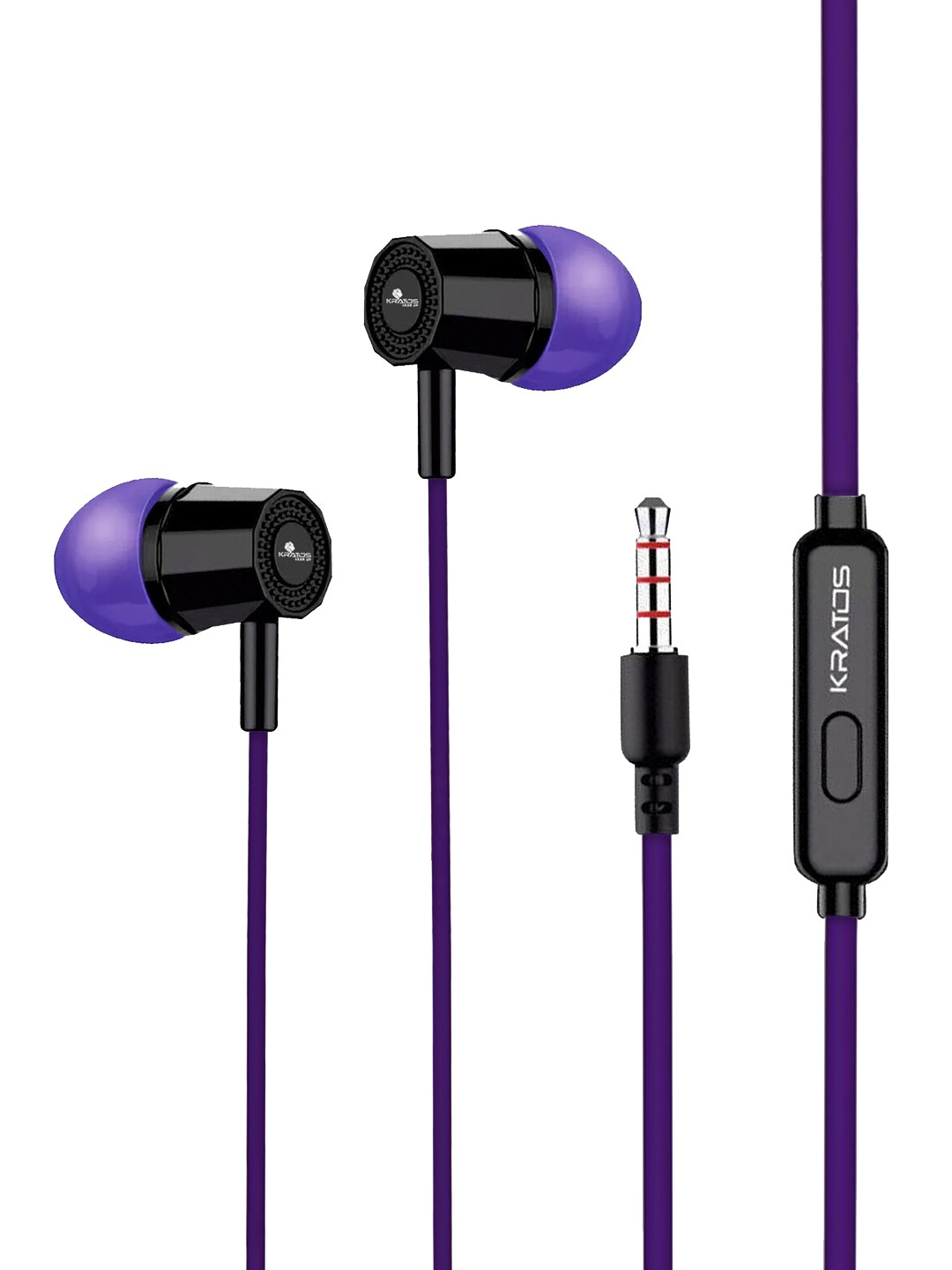 

Kratos Purple & Black Solid Wired Earphone