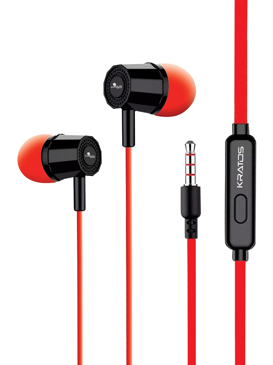

Kratos Red & Black Solid Wired Earphone