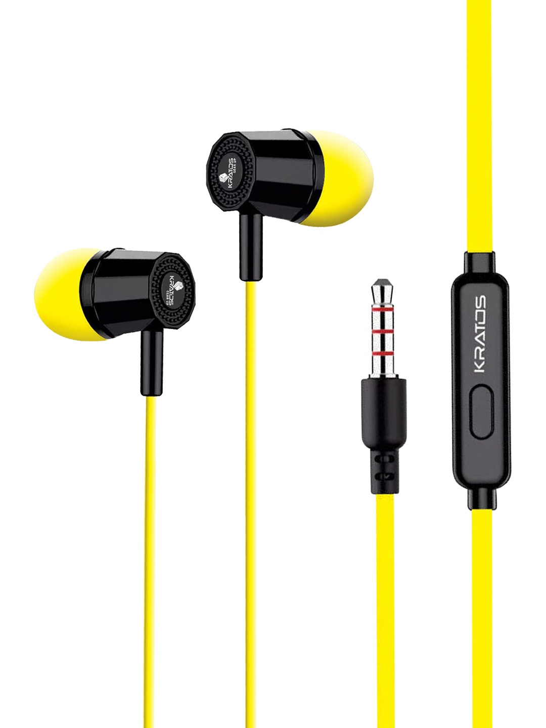 

Kratos Yellow Solid Wired Headphones