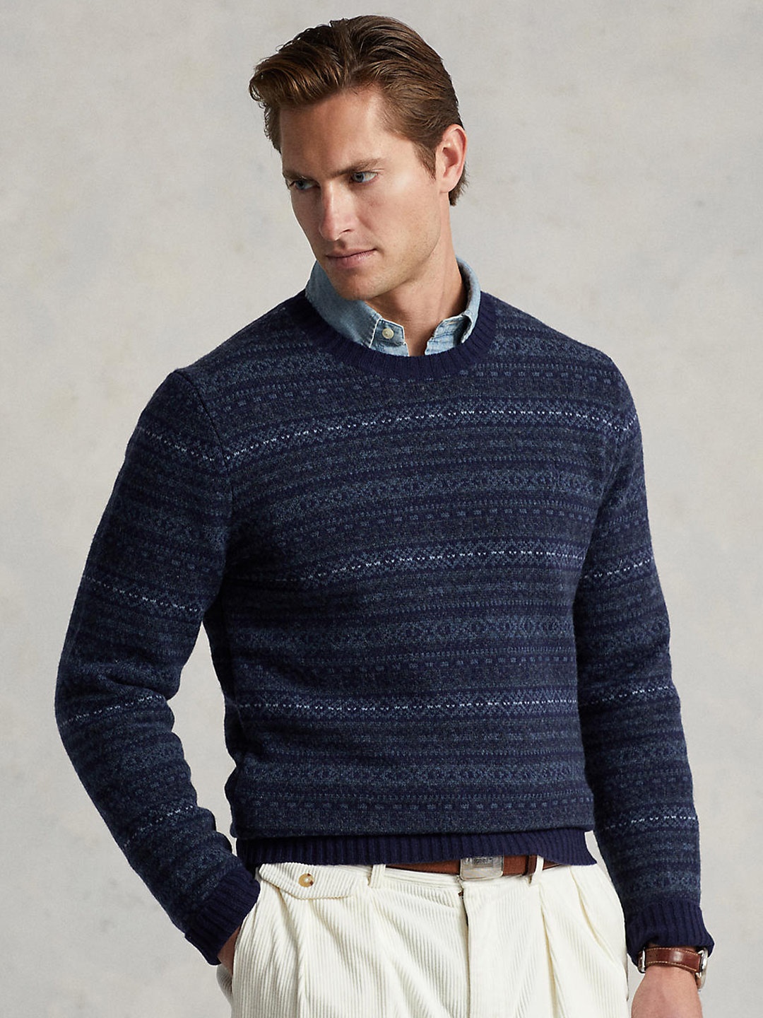 

Polo Ralph Lauren Men Navy Blue Striped Pullover