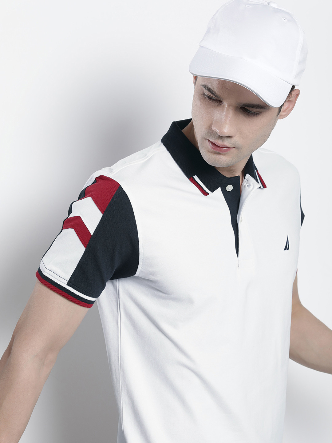 

Nautica Polo Collar T-shirt, White
