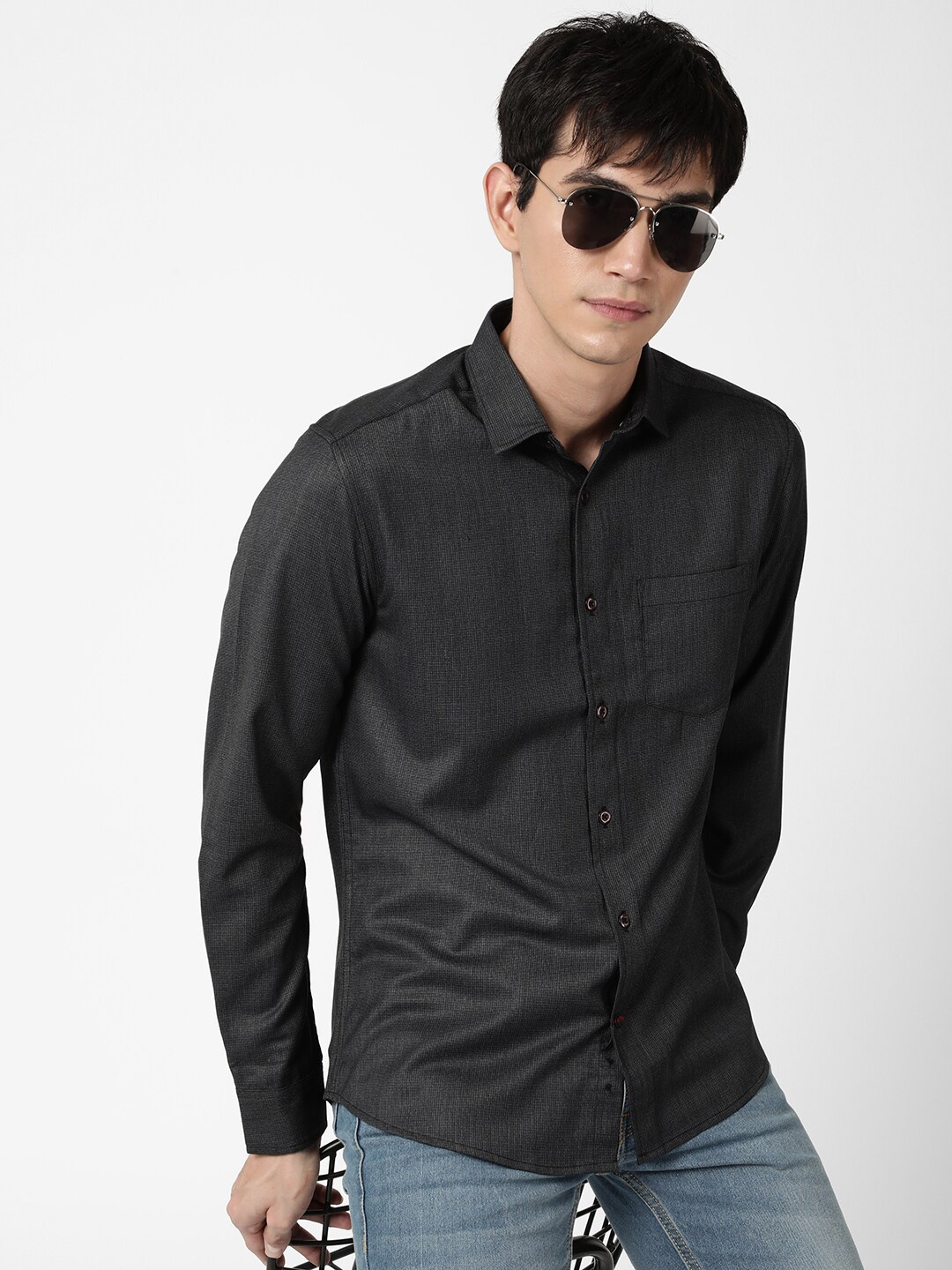 

VASTRADO Men cotton Black Casual Shirt
