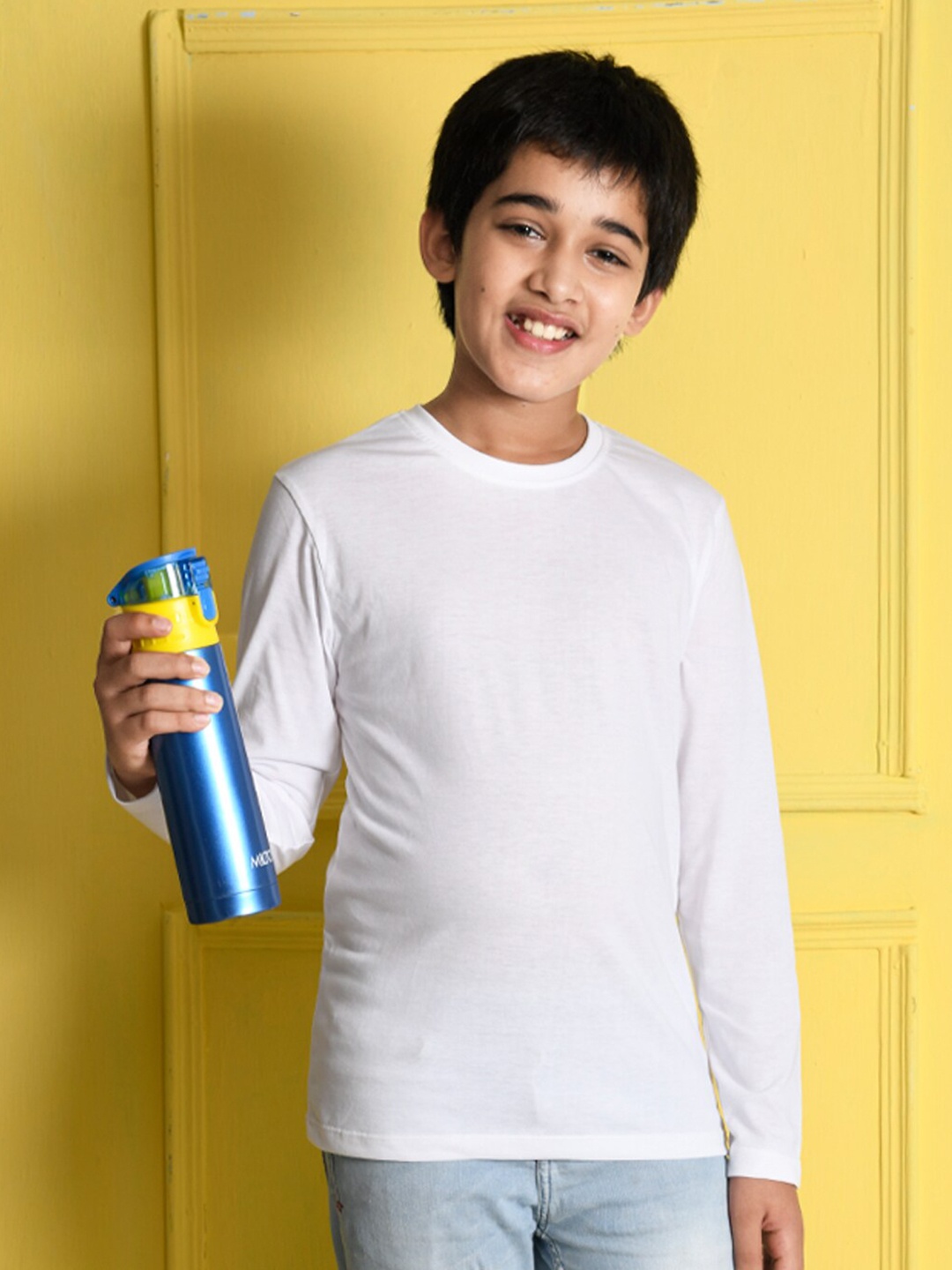 

NUSYL Boys White & Yellow Pack Of 3 T-shirt
