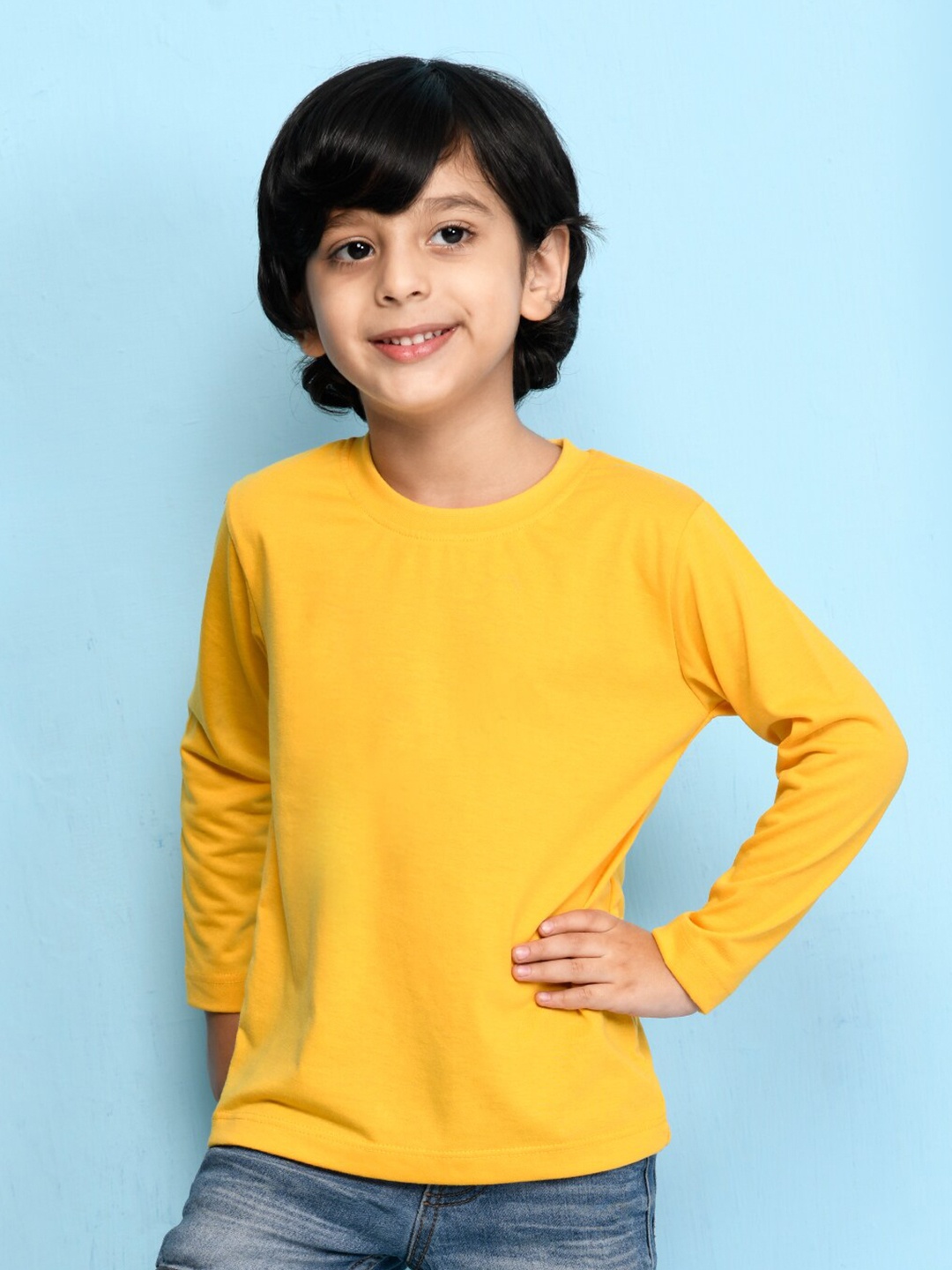

NUSYL Boys Yellow & Red Pack Of 3 Solid T-shirt