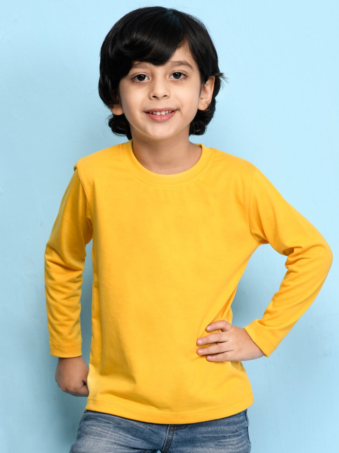 

NUSYL Boys Pack Of 3 Yellow & Black Solid T-shirt