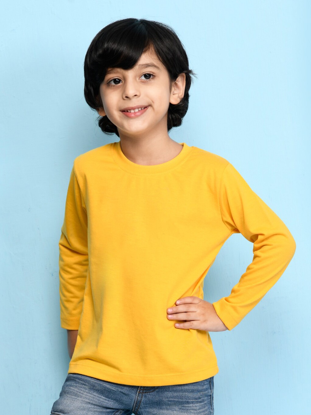 

NUSYL Boys Red & Yellow Pack Of 3 Solid T-shirt