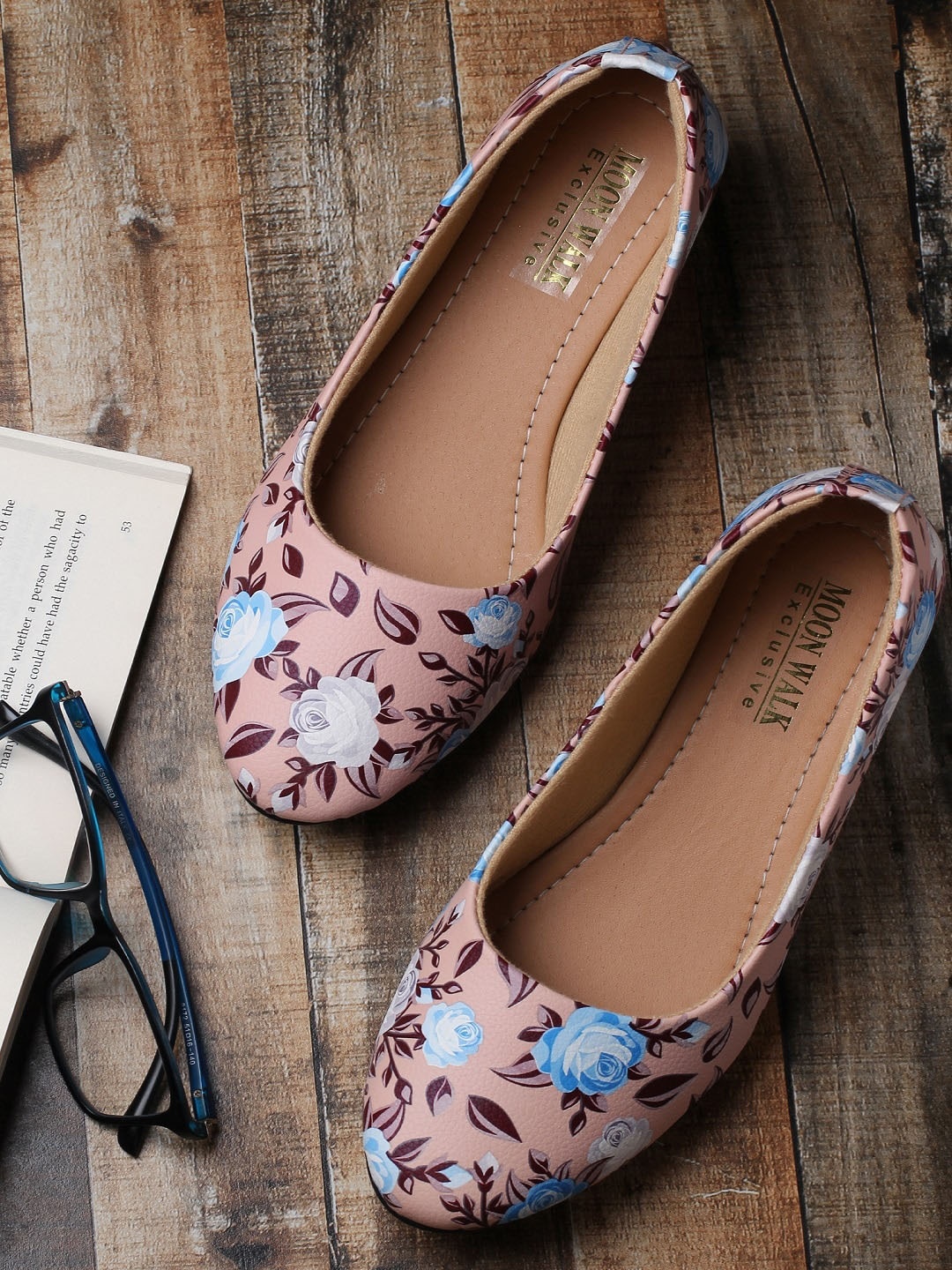 

Moonwalk Women Printed Ballerinas Flats, Pink