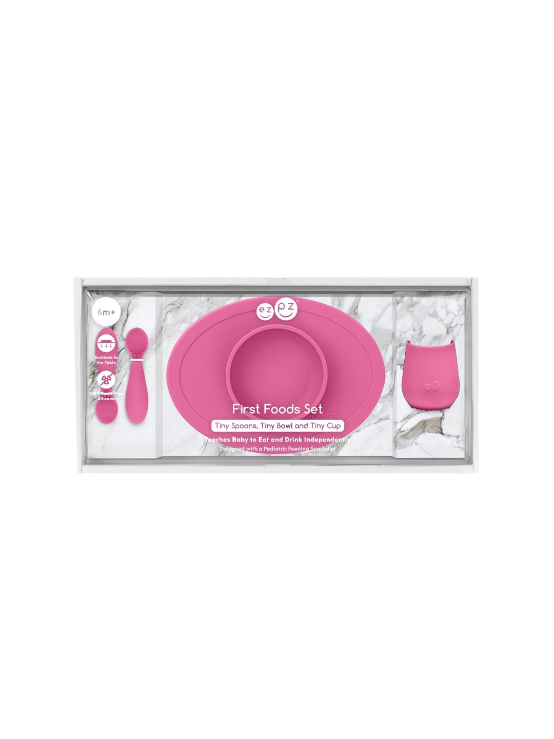 

ezpz Kids Pink Solid Baby Utensils