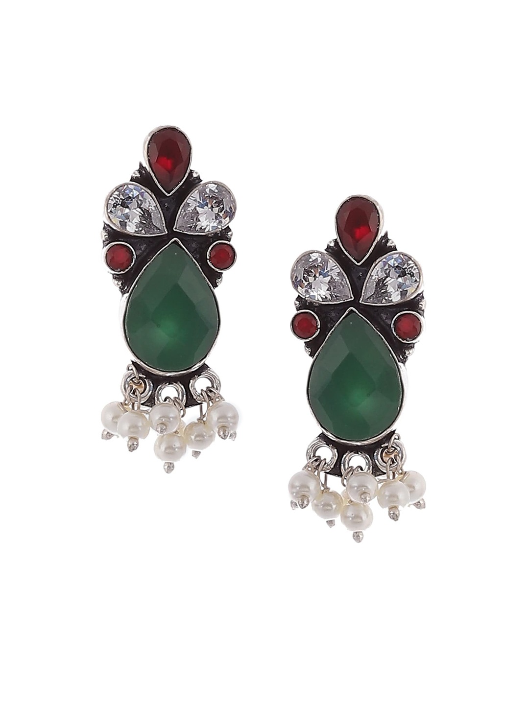 

Biba Red & Green Contemporary Studs Earrings