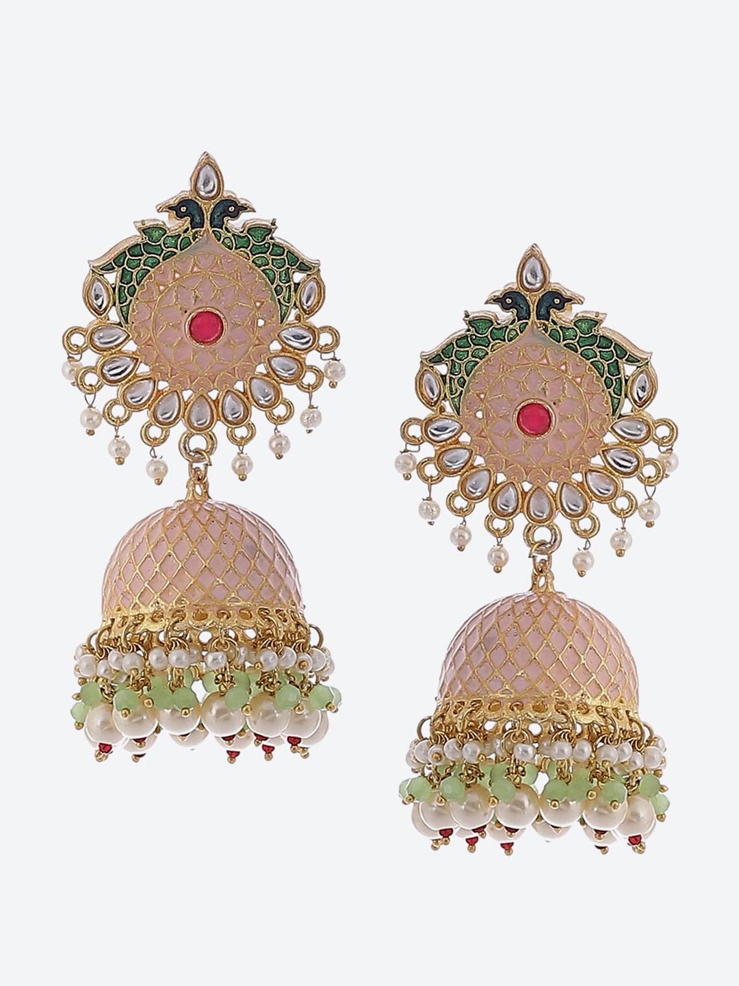 

Biba Peach-Coloured Contemporary Jhumkas Earrings