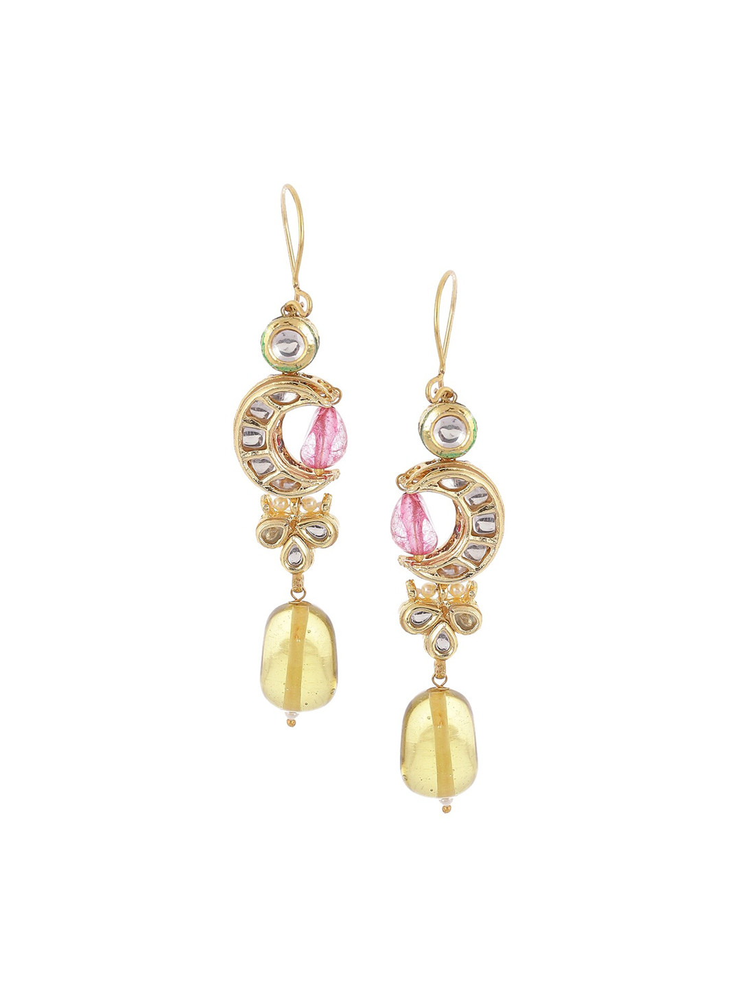 

Biba Yellow Crescent Shaped Drop Earrings