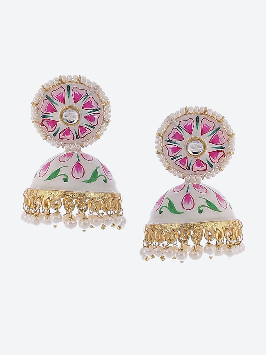 

Biba Gold-Plated Contemporary Jhumkas Earrings, White