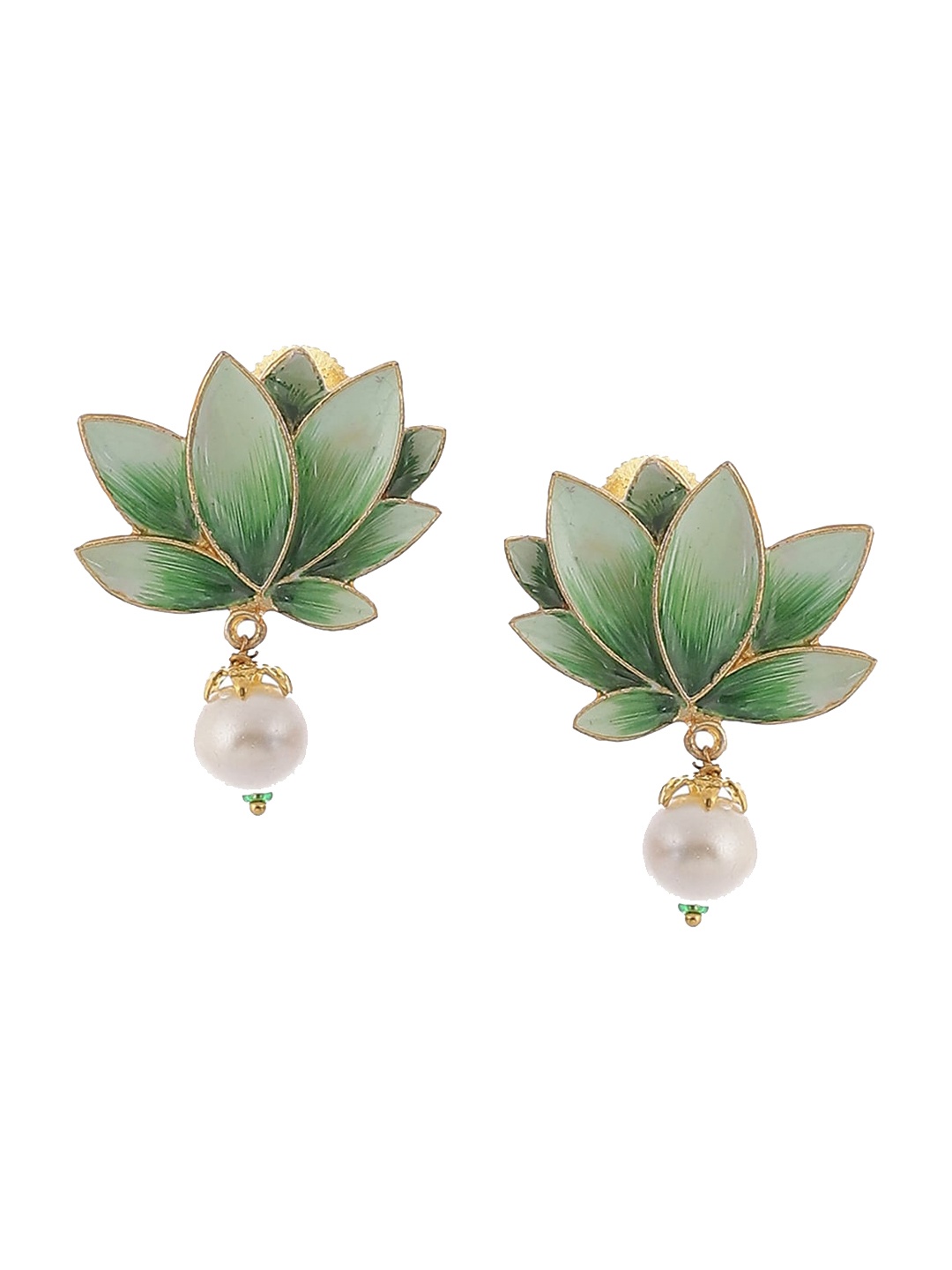 

Biba Green Floral Studs Earrings