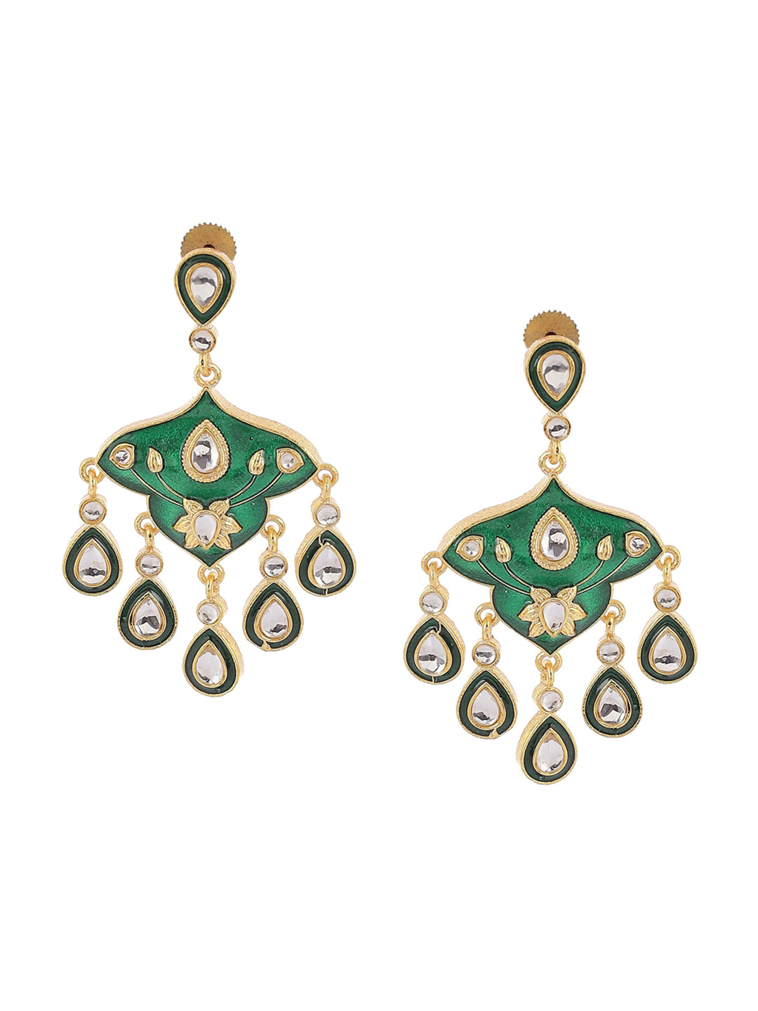 

Biba Women Contemporary Drop Earrings, Green