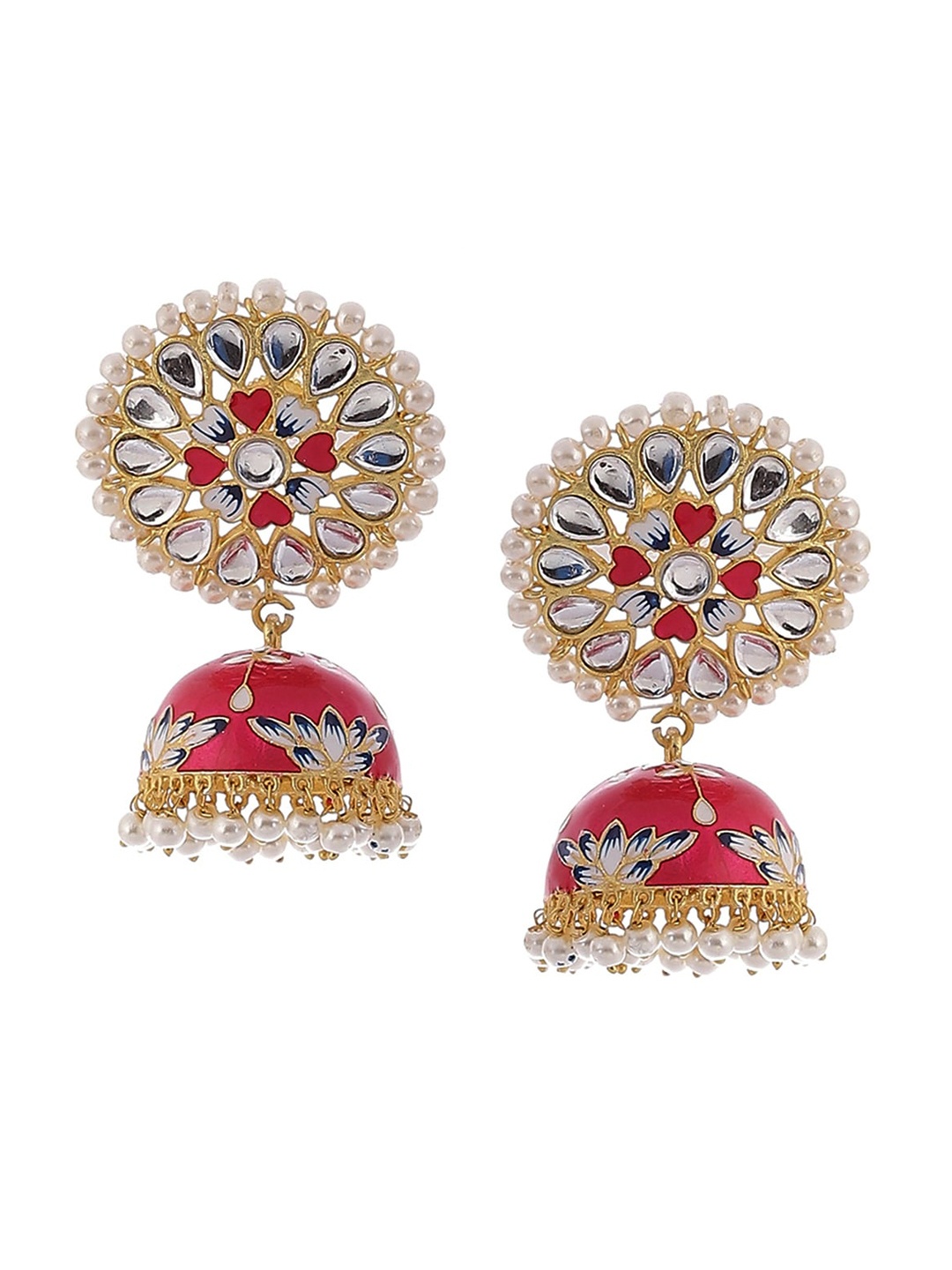 

Biba Women Pink Gold Plated Jhumkas Earrings