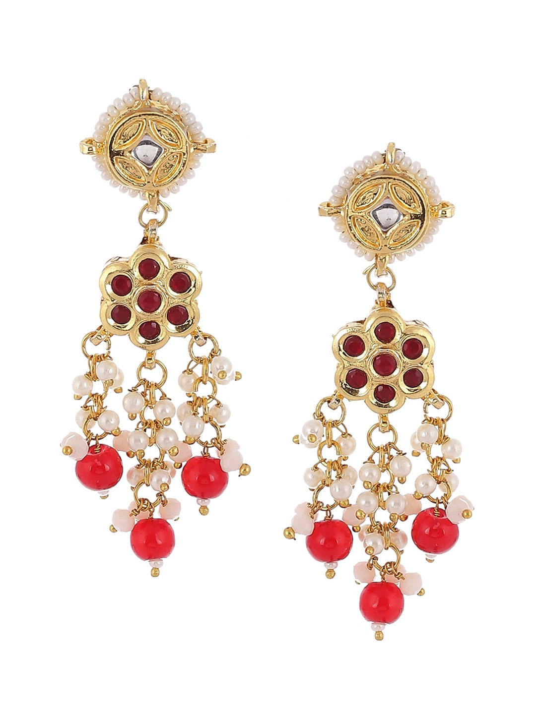 

Biba Women Red Gold Plated Drop Earrings