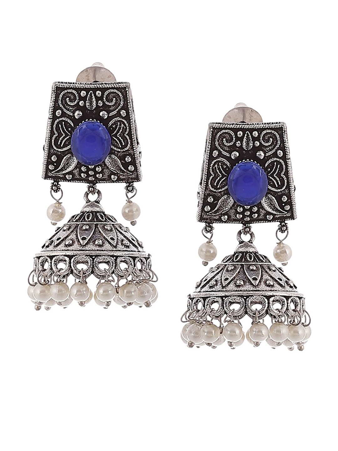 

Biba Blue Contemporary Jhumkas Earrings
