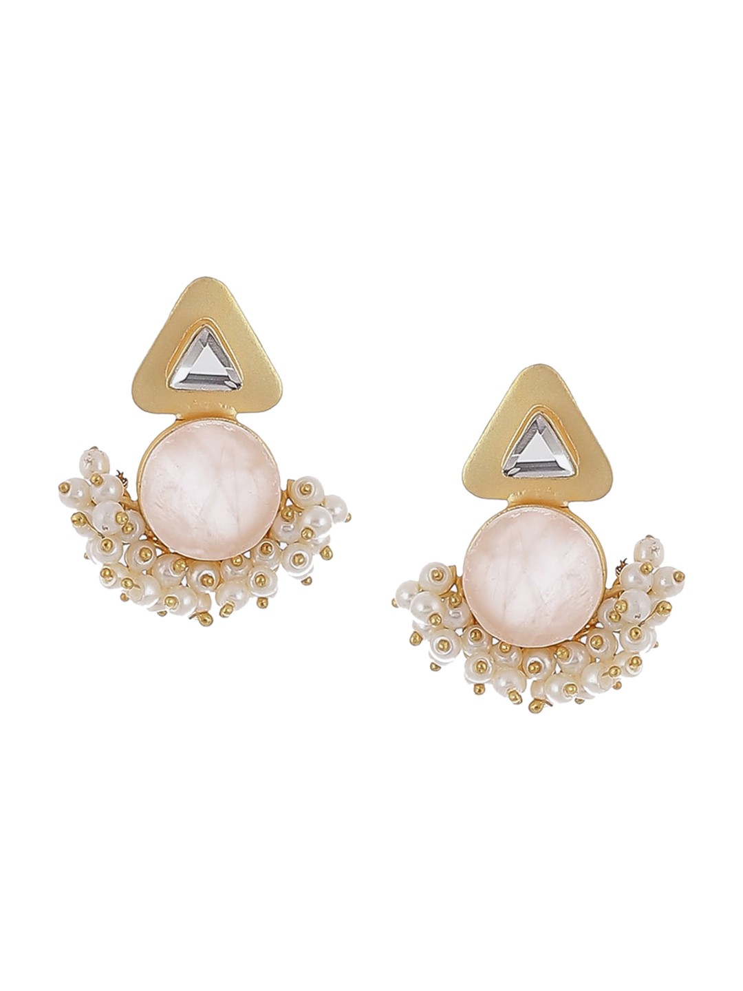 

Biba Gold-Plated Contemporary Studs Earrings, White