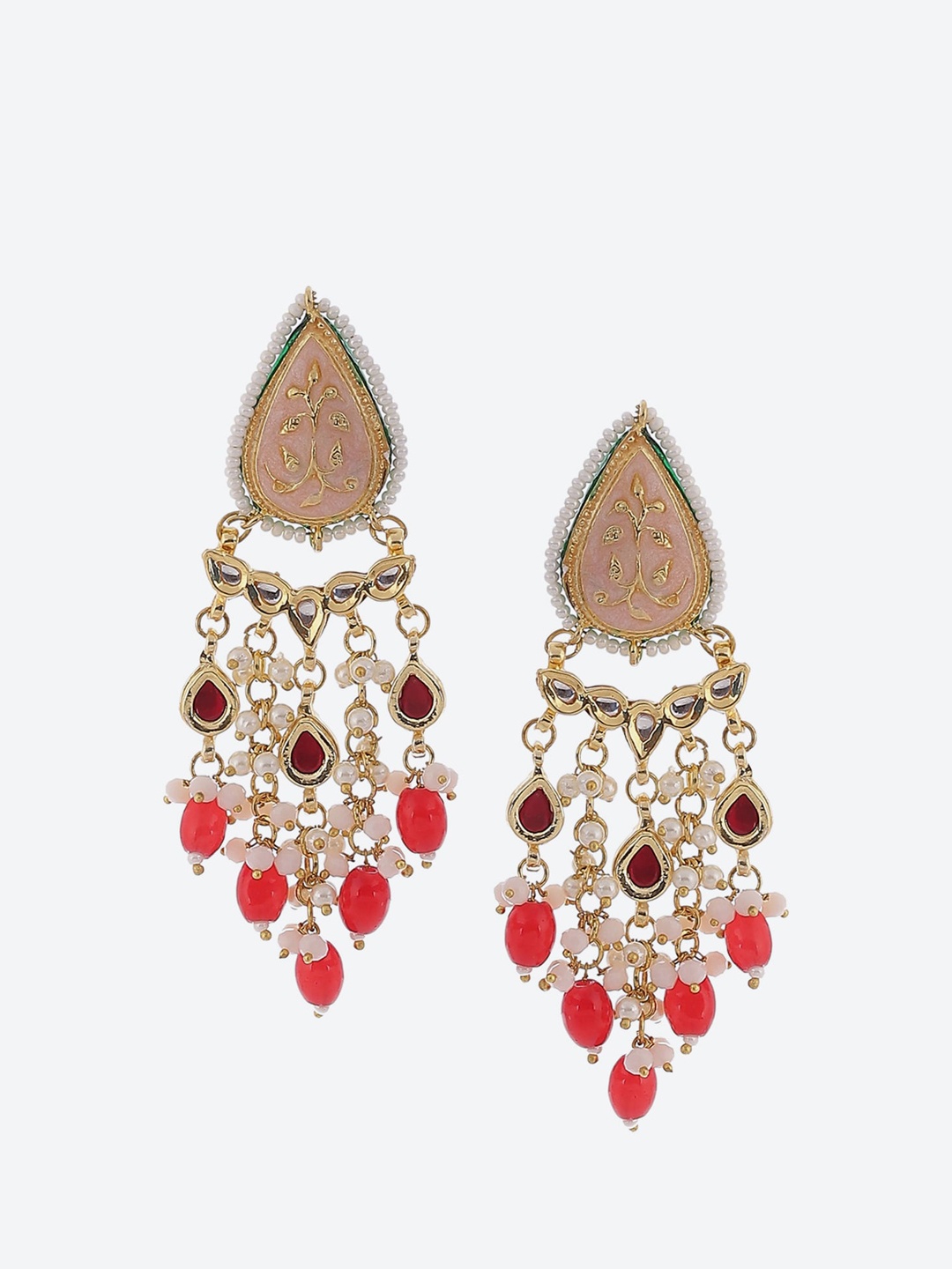 

Biba Gold-Plated Contemporary Studs Earrings, Red