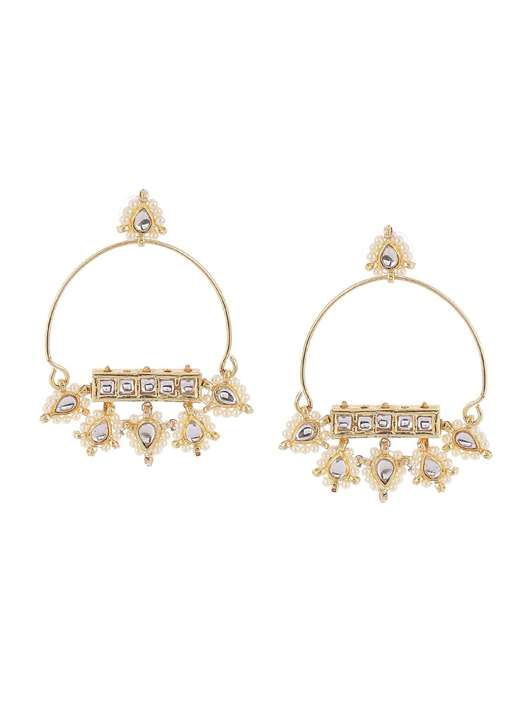 

Biba Gold-Plated Contemporary Hoop Earrings, White