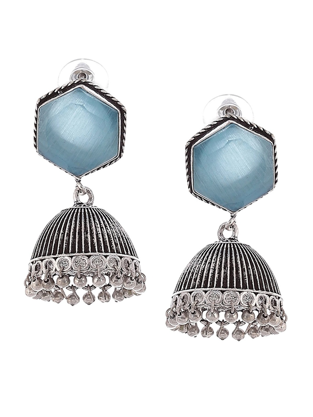 

Biba Blue Contemporary Jhumkas Earrings