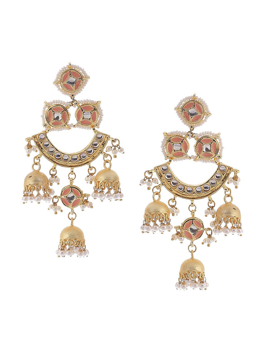 

Biba Peach-Coloured Contemporary Jhumkas Earrings